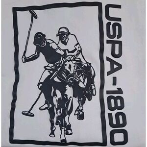 US Polo Assn T-Shirt Mens Size 2XL White Big Pony Jockey Graphic Casual Preppy